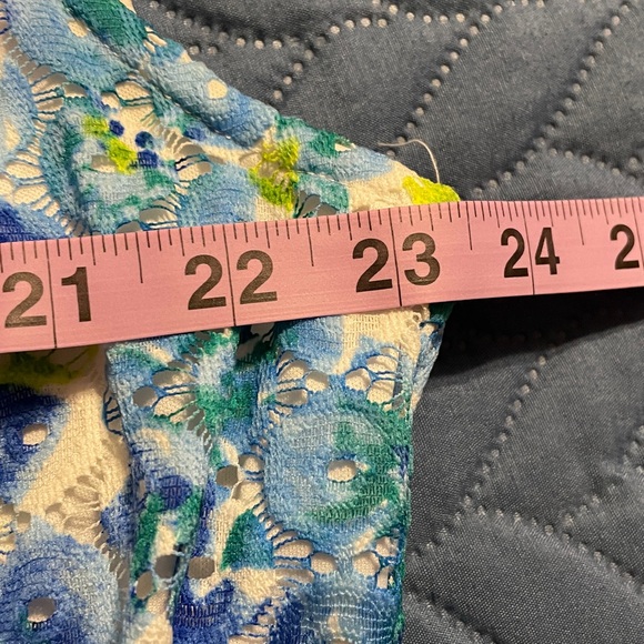 Michael Kors Floral Blue and Green Blouse - Picture 4 of 6